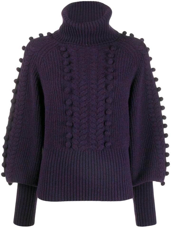 Temperley London Chrissie Bobble Detail Sweater - Purple