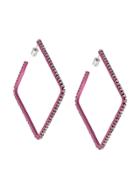 Area Embellished Lozenge Earrings - Pink & Purple