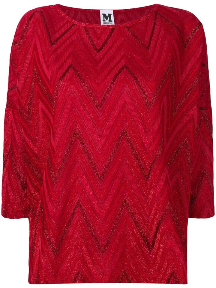 M Missoni Glitter Crop Top - Red