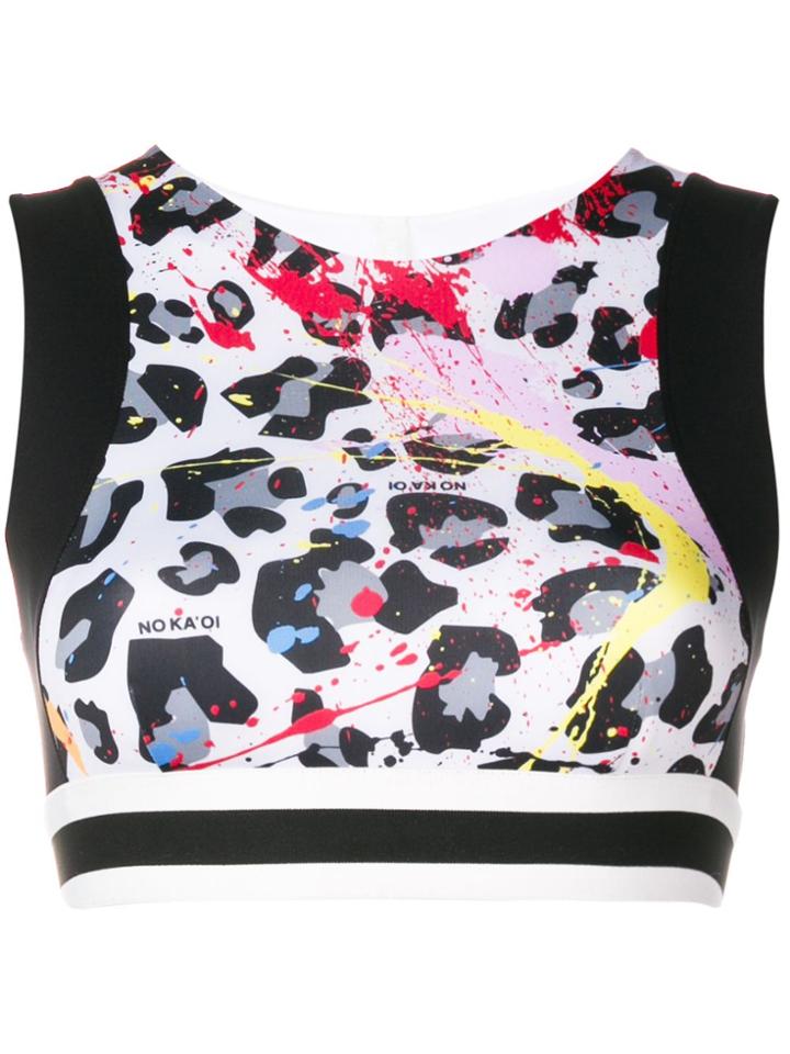 No Ka' Oi Cropped Paint Splatter Top - Black