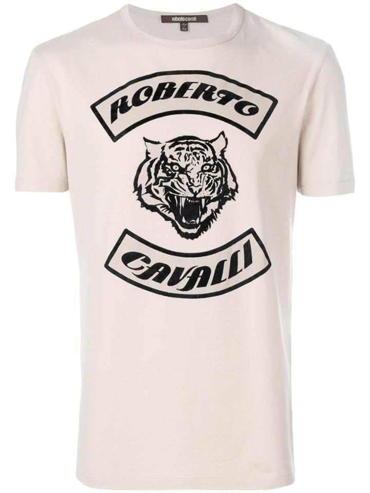 Roberto Cavalli Tiger Print T-shirt - Nude & Neutrals