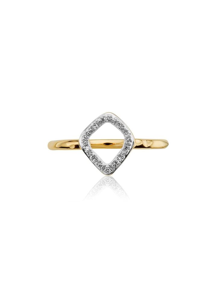 Monica Vinader Gp Riva Mini Kite Stacking Diamond Ring - Gold