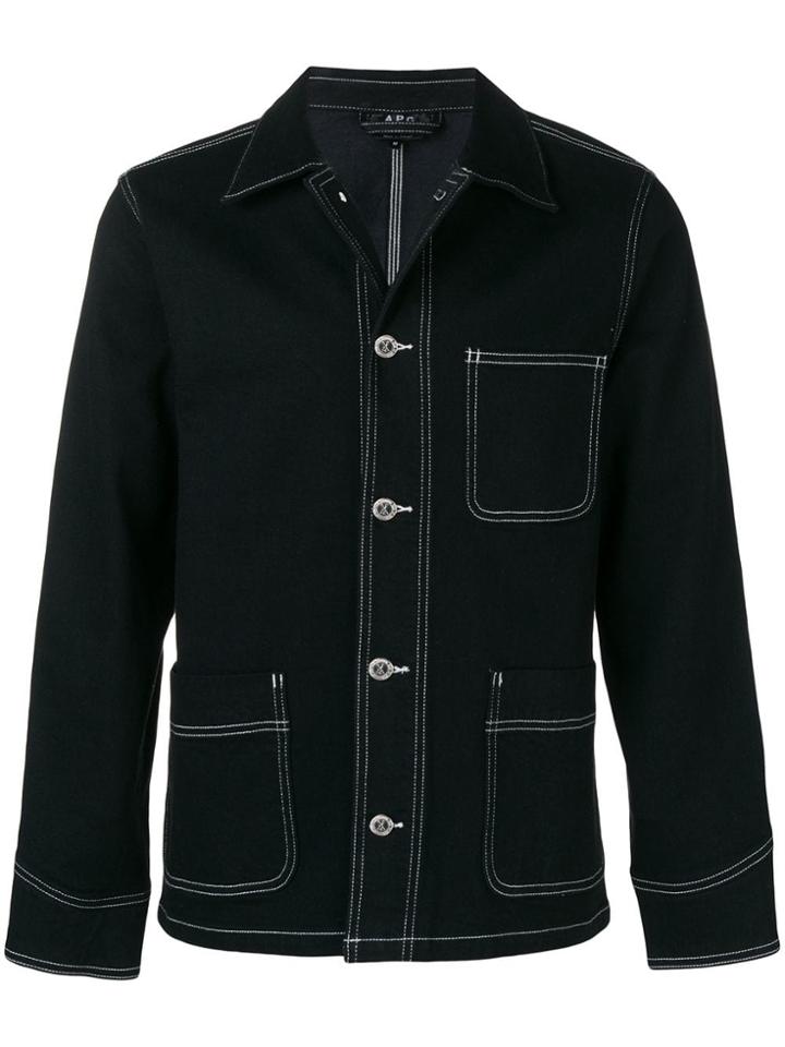 A.p.c. Contrast Stitch Denim Jacket - Black