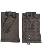 Karl Lagerfeld Eyelet Appliqué Gloves - Black