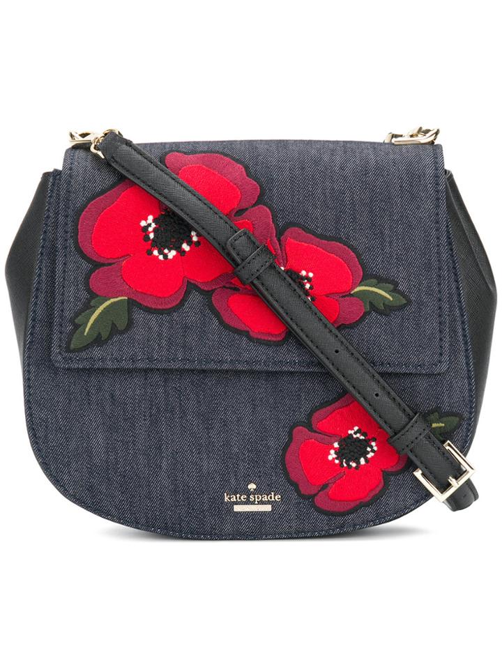 Kate Spade Floral Saddle Crossbody Bag - Blue