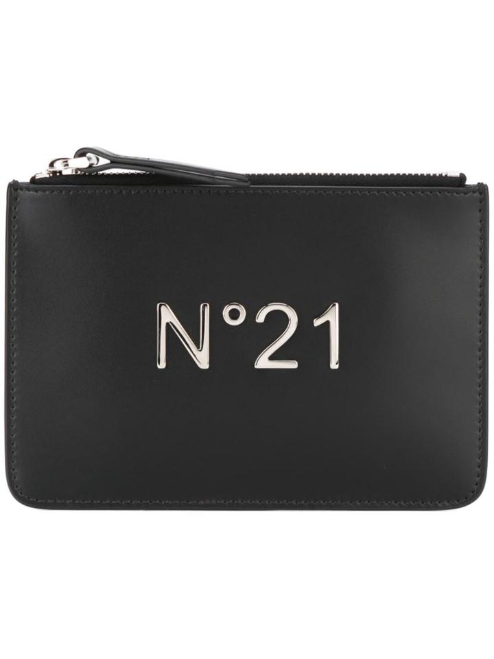 No21 Logo Studded Clutch, Women's, Black