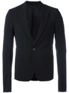 Rick Owens One Button Blazer, Men's, Size: 48, Black, Virgin Wool/spandex/elastane/viscose/cotton