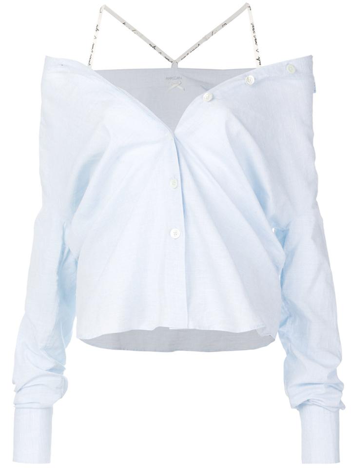 Marc Cain Off-the-shoulder Shirt - Blue