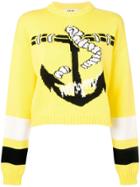 Msgm Anchor Print Sweater - Yellow