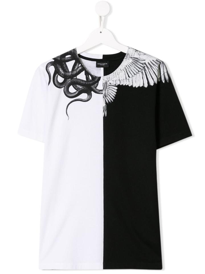 Marcelo Burlon County Of Milan Kids Teen Two-tone Print T-shirt -