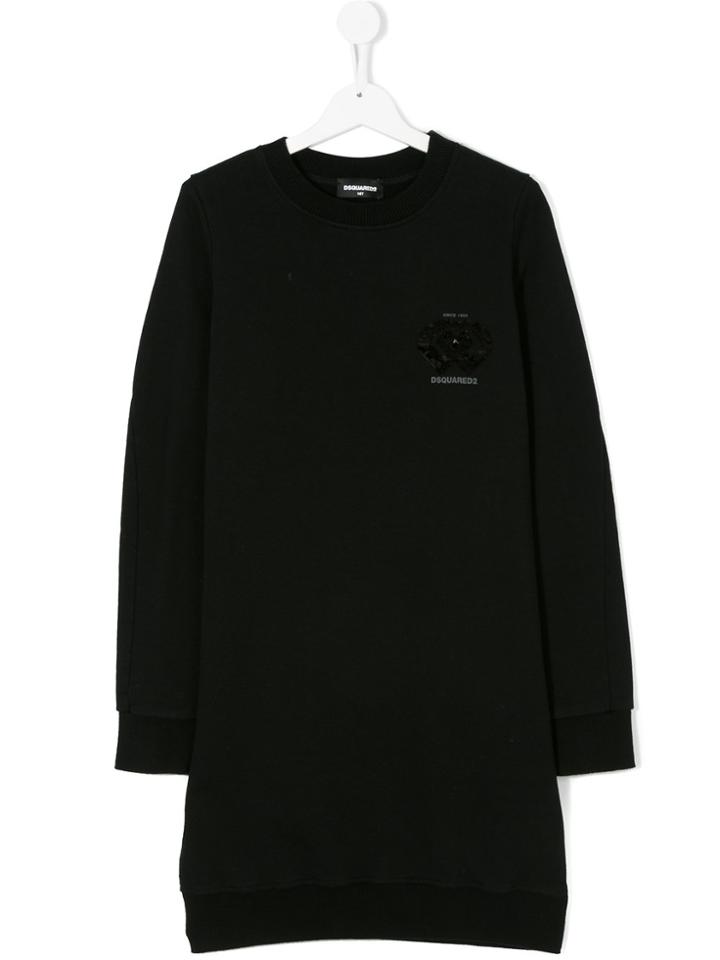 Dsquared2 Kids Sequin Detail Sweatshirt Dress - Black