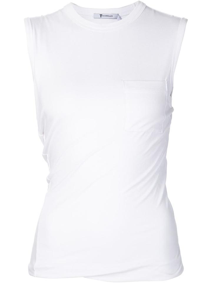 T By Alexander Wang Twisted Top, Women's, Size: S, White, Rayon/spandex/elastane