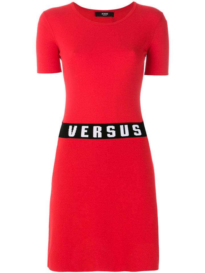 Versus Logo Waist Dress - Red