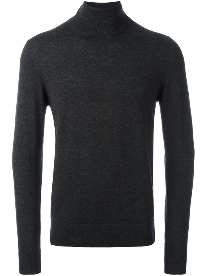 Aspesi Turtle Neck Sweater, Men's, Size: 54, Grey, Wool
