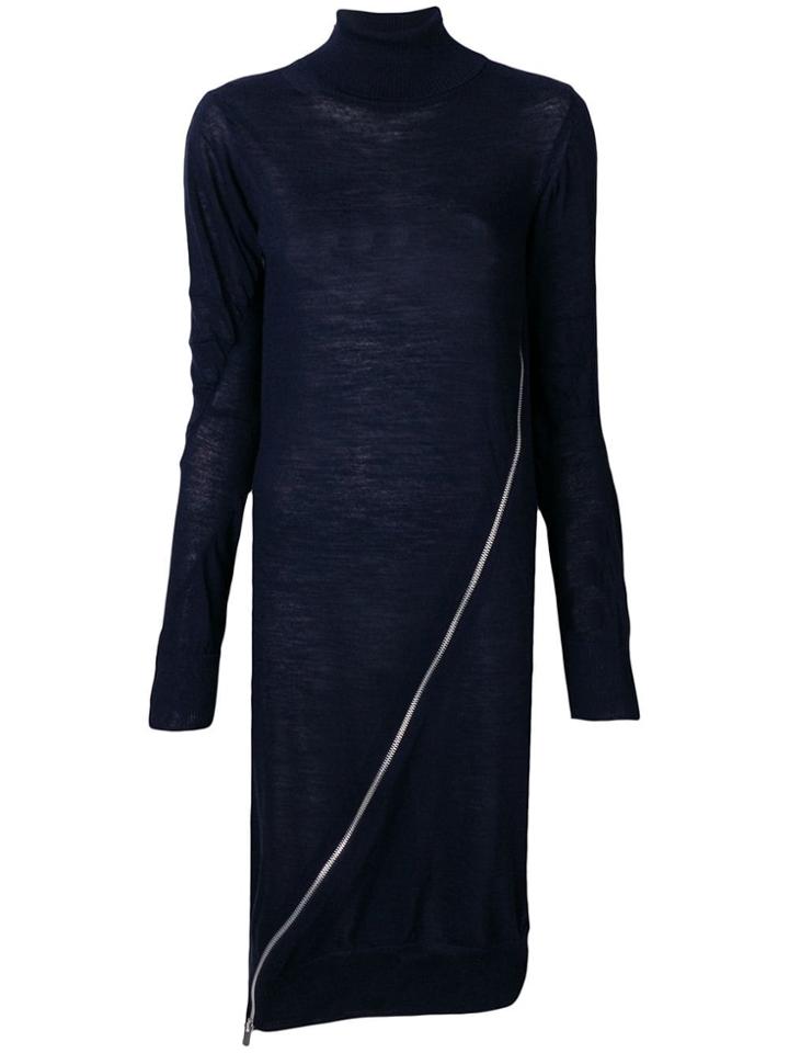 Sacai Zip-detail Sweater Dress - Blue