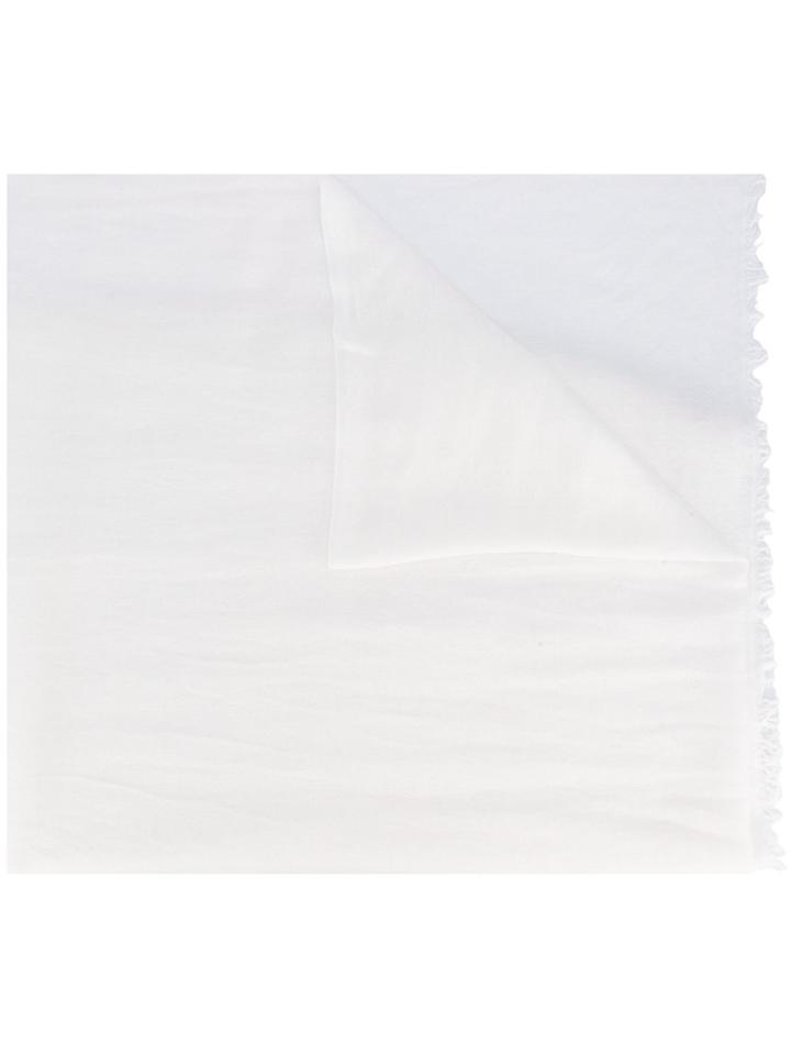 Faliero Sarti Frayed Scarf, Women's, White, Silk/cashmere