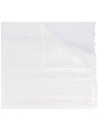 Faliero Sarti Frayed Scarf, Women's, White, Silk/cashmere