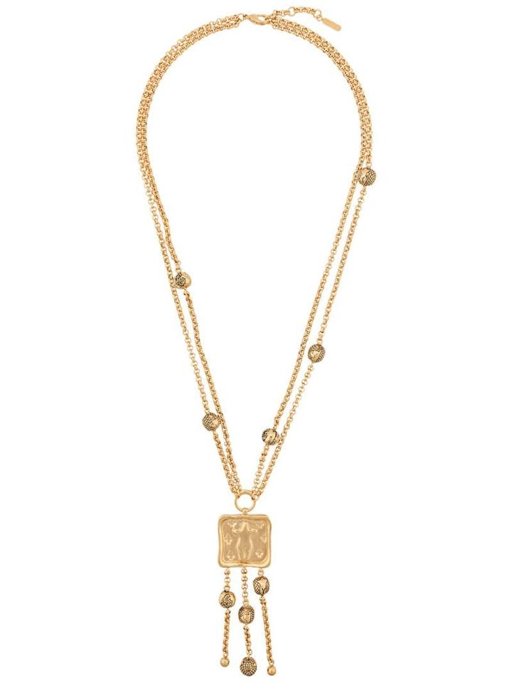 Chloé Emoji Squared Medallion Necklace - Gold