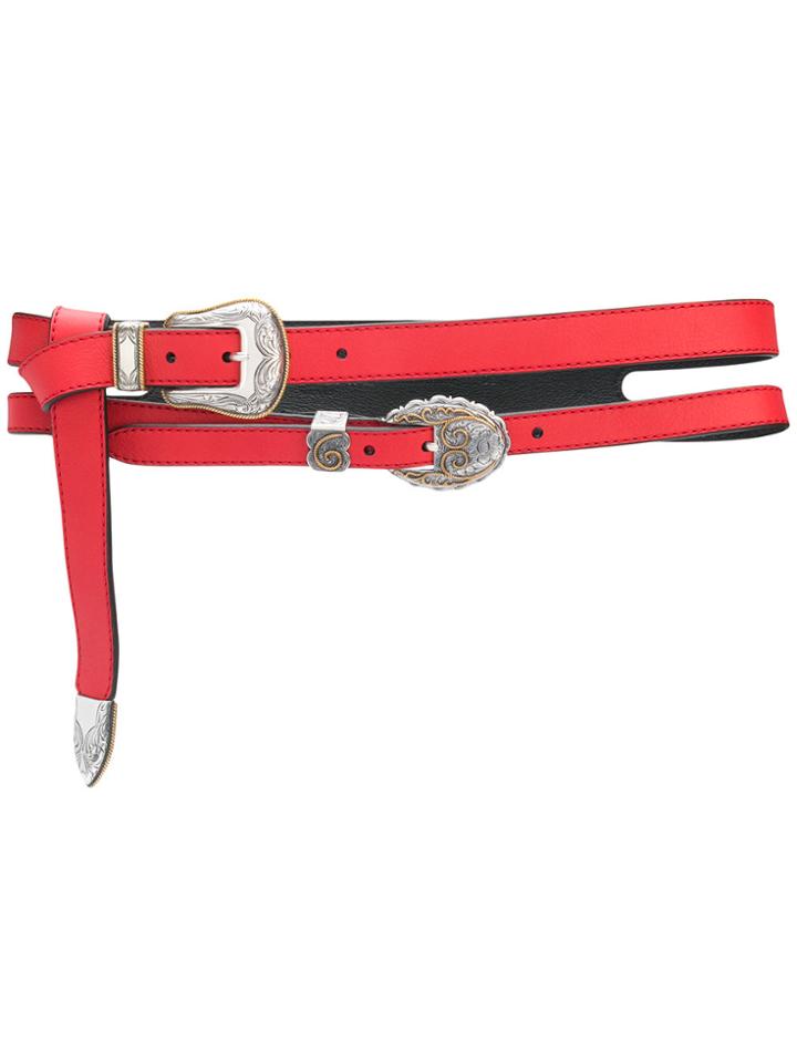 Kate Cate Double Western Belt - Red