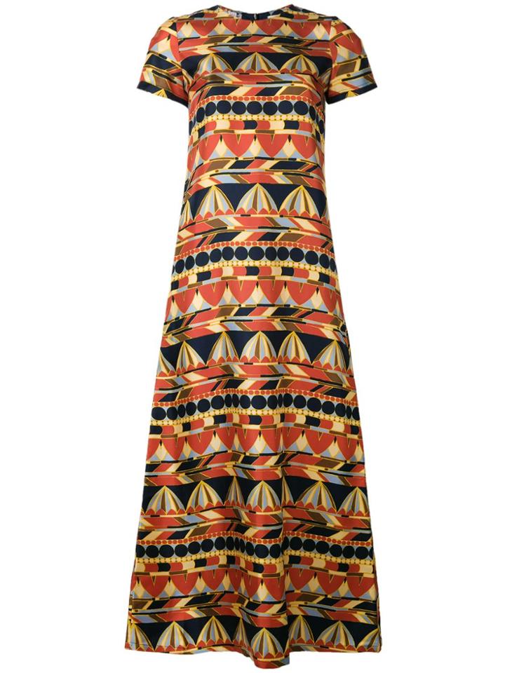 La Doublej Long Printed Dress - Yellow & Orange