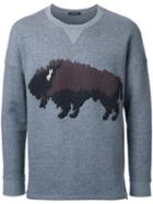 Taakk Bull Motif Sweatshirt, Men's, Size: 1, Grey, Cotton