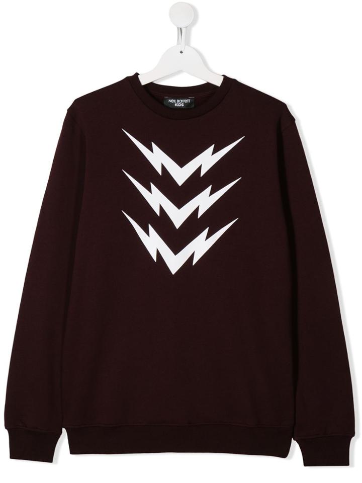 Neil Barrett Kids Lightening Print Sweatshirt - Red
