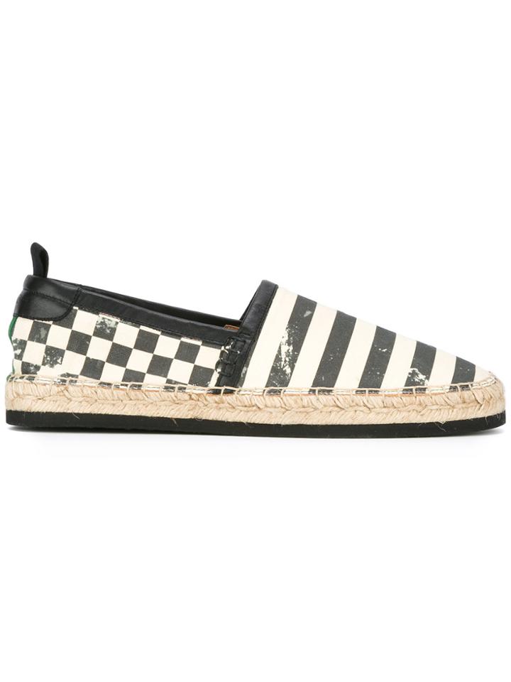 Marc Jacobs Stripe And Check Espadrilles - Nude & Neutrals