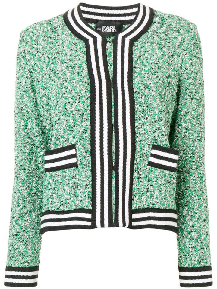 Karl Lagerfeld Cardigan With Bouclé Effect - Green