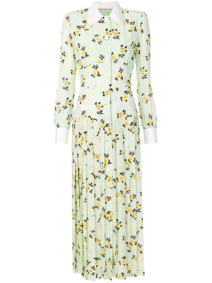 Alessandra Rich Floral Print Dress - Green