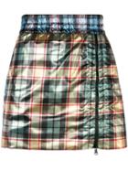 Nº21 Shiny Mini Skirt With Zip - Green