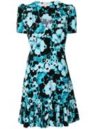 Michael Michael Kors Floral-print Ruffled Mini Dress - Blue