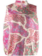 Marni Brocade High Neck Top - Pink