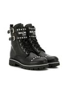 Balmain Kids Teen Combat Boots - Black