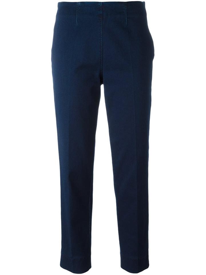 Piazza Sempione Ankle Length Trousers, Women's, Size: 48, Blue, Cotton/spandex/elastane