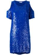 P.a.r.o.s.h. Cold Shoulder Sequin Top, Women's, Size: Xs, Blue, Viscose/pvc