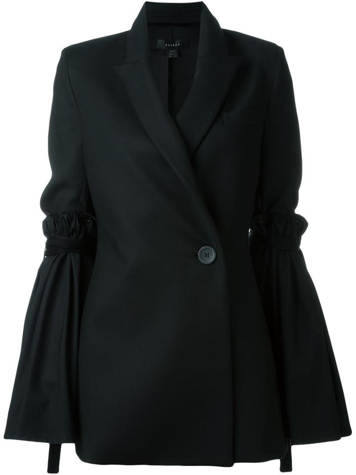 Ellery Ruched And Flared Sleeve Single Breasted Blazer
