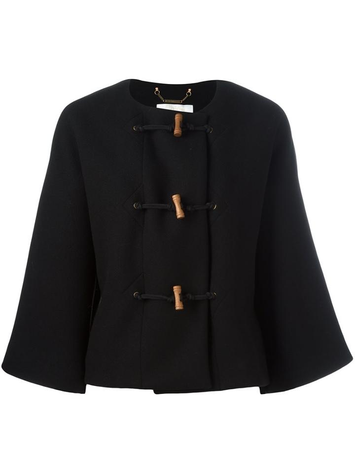 Chloé Cape Sleeve Jacket, Women's, Size: 40, Black, Polyamide/virgin Wool