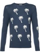 Moncler - Palm Tree Sweater - Men - Wool - M, Blue, Wool