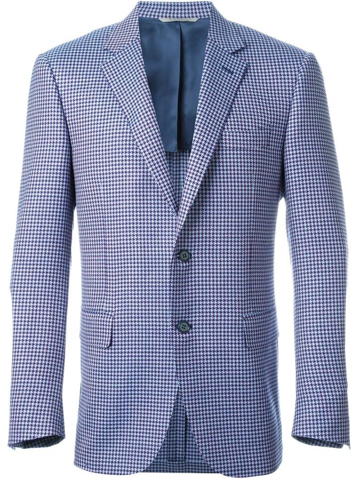 Canali Two Button Blazer, Men's, Size: 48, Blue, Cupro/wool