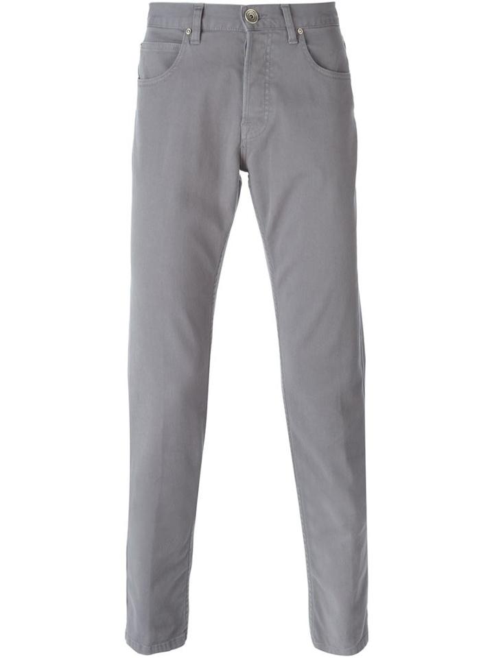 Eleventy Tapered Trousers, Men's, Size: 29, Grey, Cotton/spandex/elastane