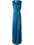 Cédric Charlier Front Tie-strap Tail Long Dress