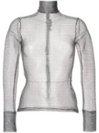 Gloria Coelho - Sheer Blouse - Women - Cotton/polyester/spandex/elastane - M, Grey, Cotton/polyester/spandex/elastane