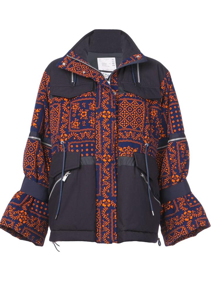 Sacai Printed Cargo Jacket - Blue