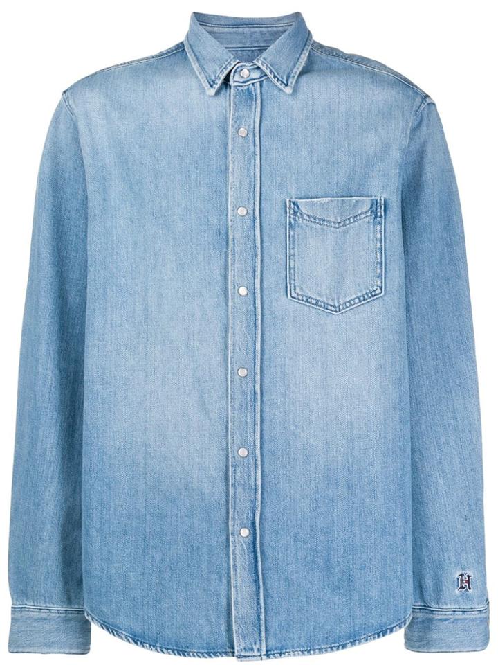 Tommy Hilfiger Logo Denim Shirt - Blue