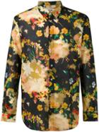 Msgm Floral-print Shirt, Men's, Size: 39, Black, Cotton