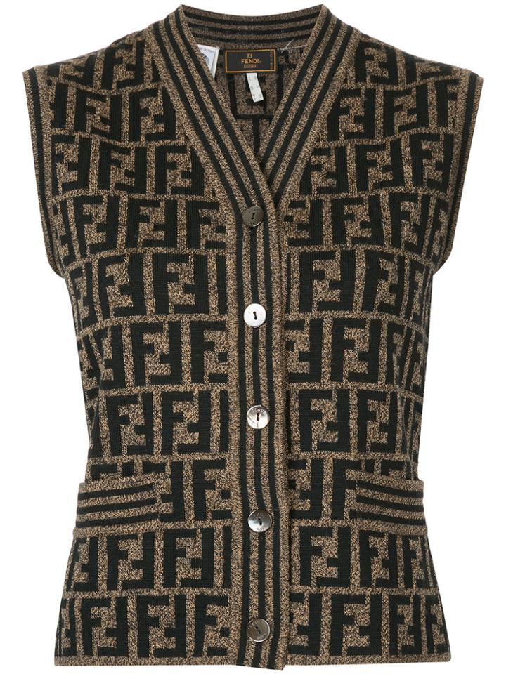 Fendi Vintage Zucca Pattern Vest - Brown