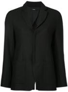 Bassike - Open Back Blazer - Women - Cotton/nylon/virgin Wool - 6, Black, Cotton/nylon/virgin Wool