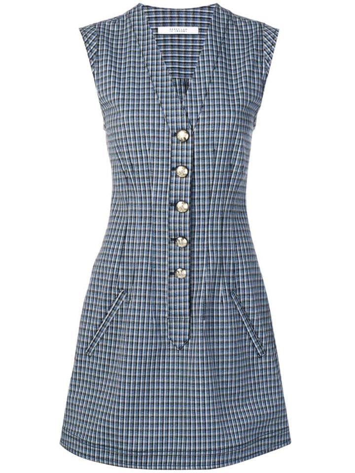 Derek Lam 10 Crosby Mouline Check Dress - Blue