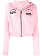 Chiara Ferragni Winking Cropped Hoodie - Pink