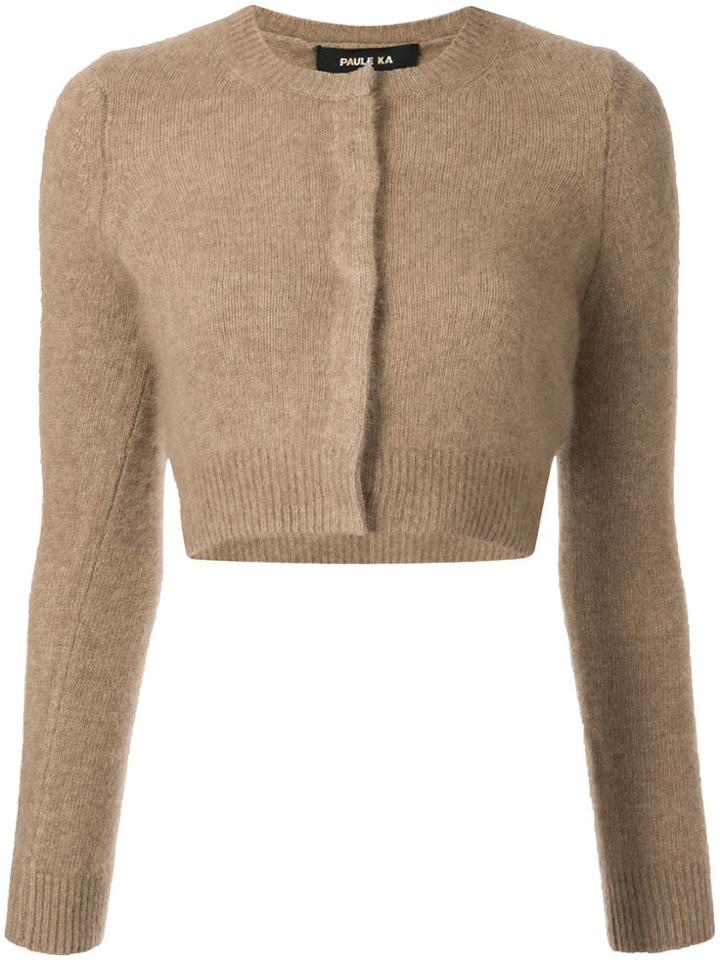 Paule Ka Cropped Cardigan - Brown